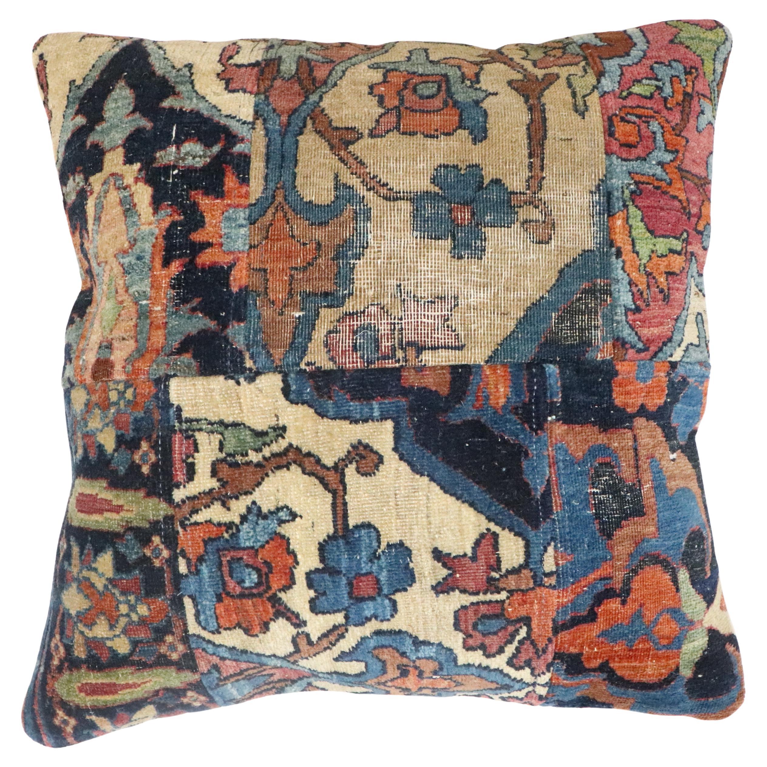 Zabihi Collection Lavar Persian Kerman Rug Pillow