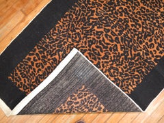 Zabihi Collection Leopard Vintage Turkish Small Rug