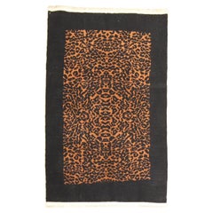 Petit tapis turc vintage léopard collection Zabihi