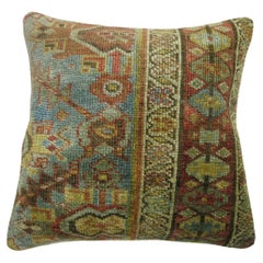 Zabihi Collection Light Blue Antique Persian l Rug Pillow