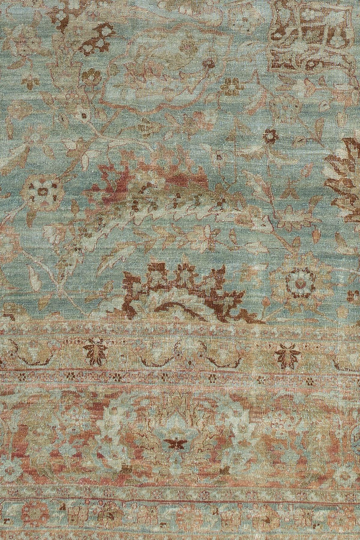 Zabihi Kollektion Hellblauer antiker persischer Yazd Oversize-Teppich in Übergröße im Angebot 5