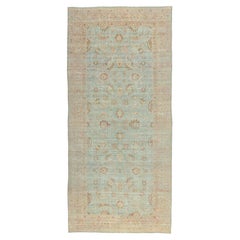 Zabihi Collection Light Blue Antique Persian Yazd Oversize Carpet