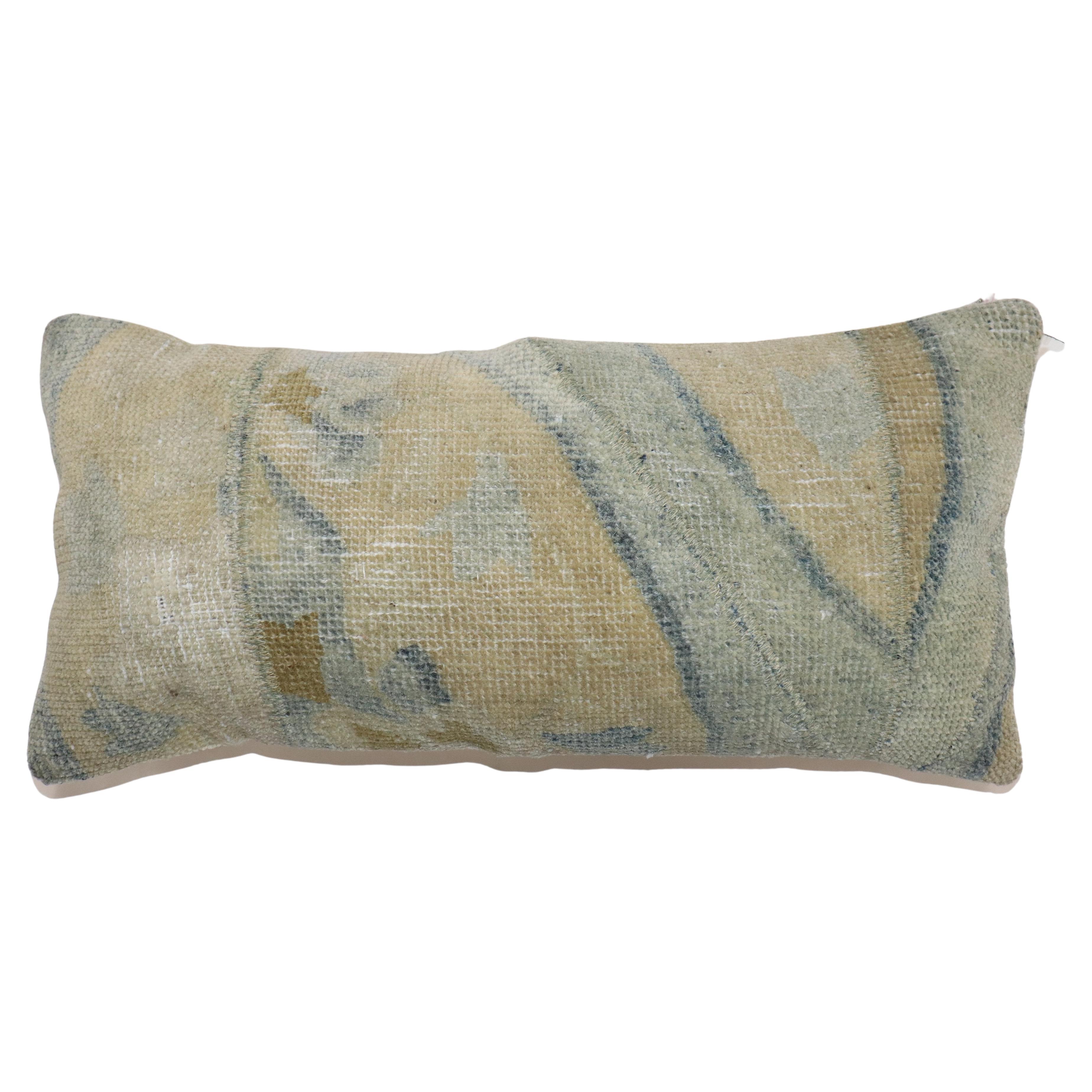 Zabihi Collection Light Blue Chinese Small Bolster Rug Pillow