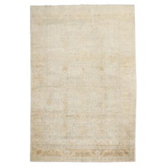 Zabihi Collection Light Blue Gold Antique Persian Kerman Carpet