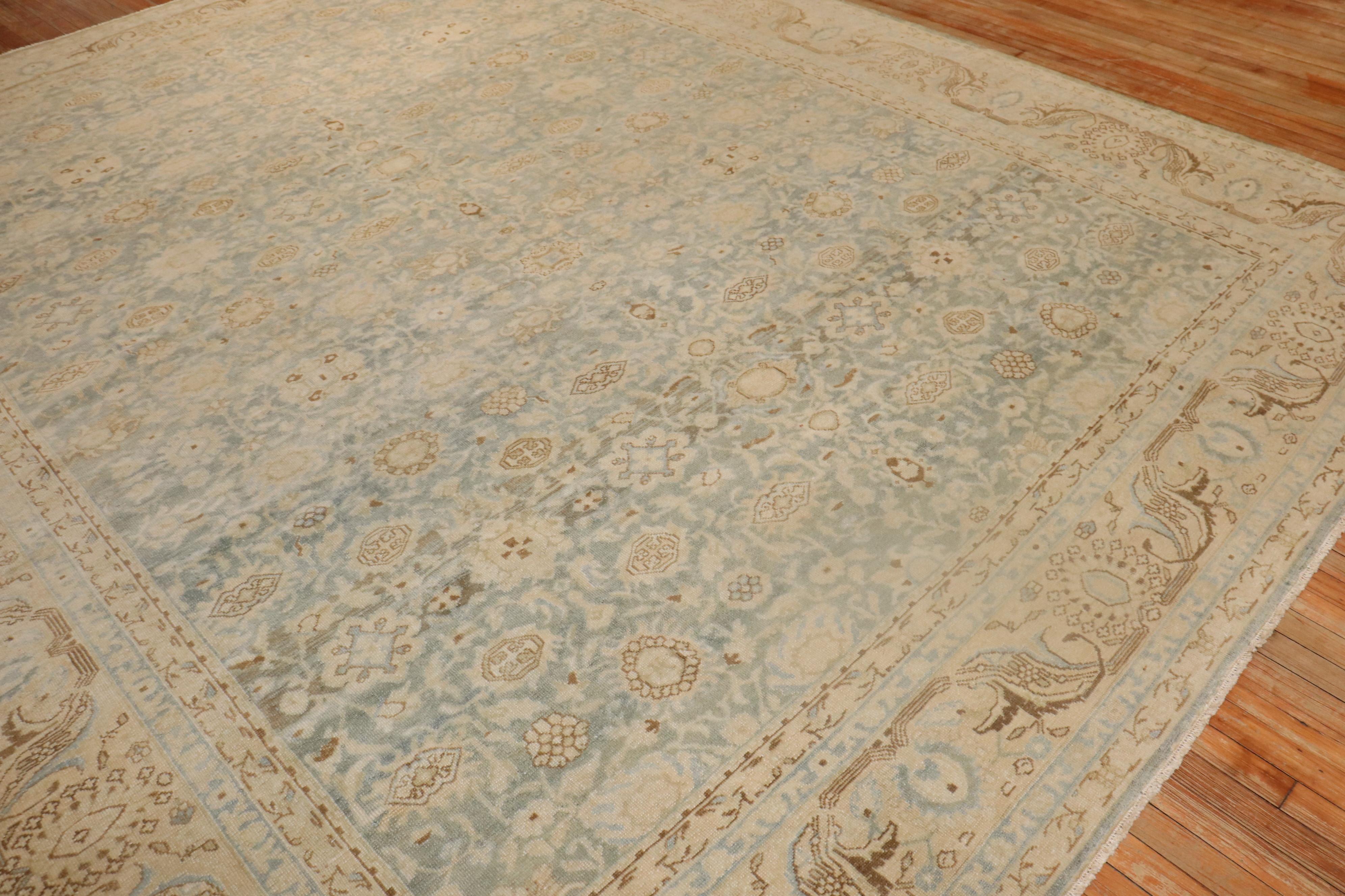 Tapis persan Malayer ancien bleu clair et vert de la collection Zabihi en vente 2