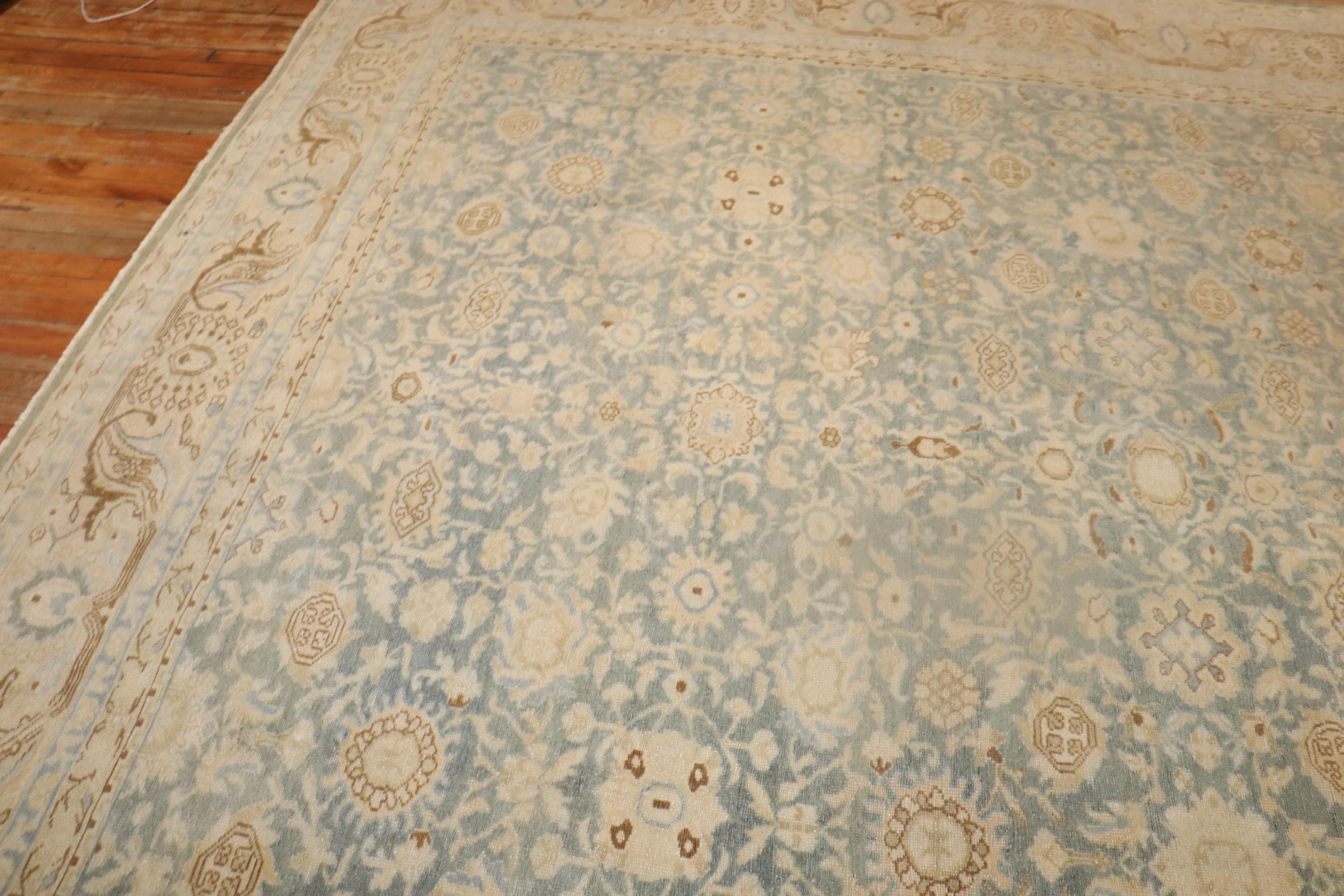 Tapis persan Malayer ancien bleu clair et vert de la collection Zabihi en vente 3