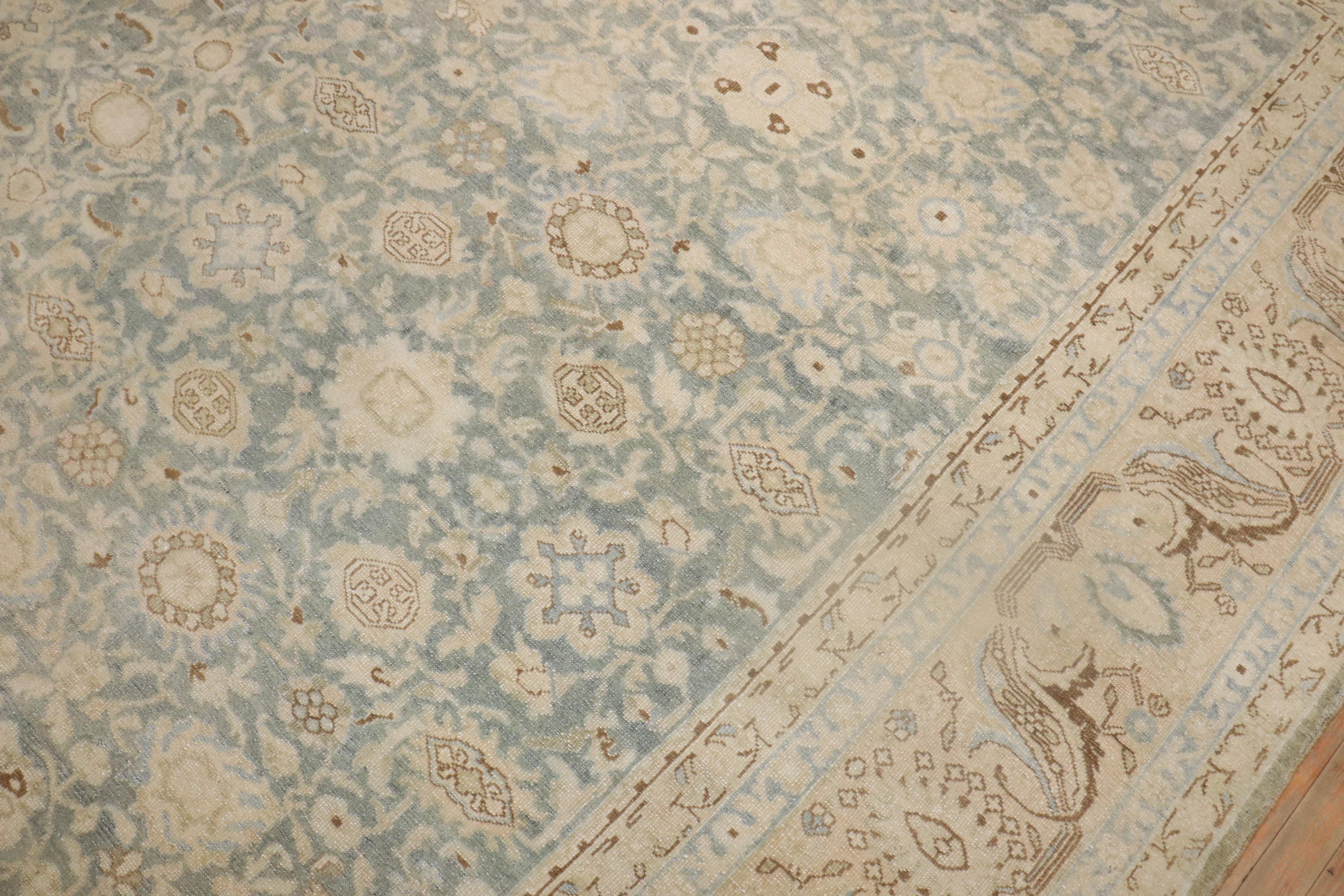 Tapis persan Malayer ancien bleu clair et vert de la collection Zabihi Bon état - En vente à New York, NY