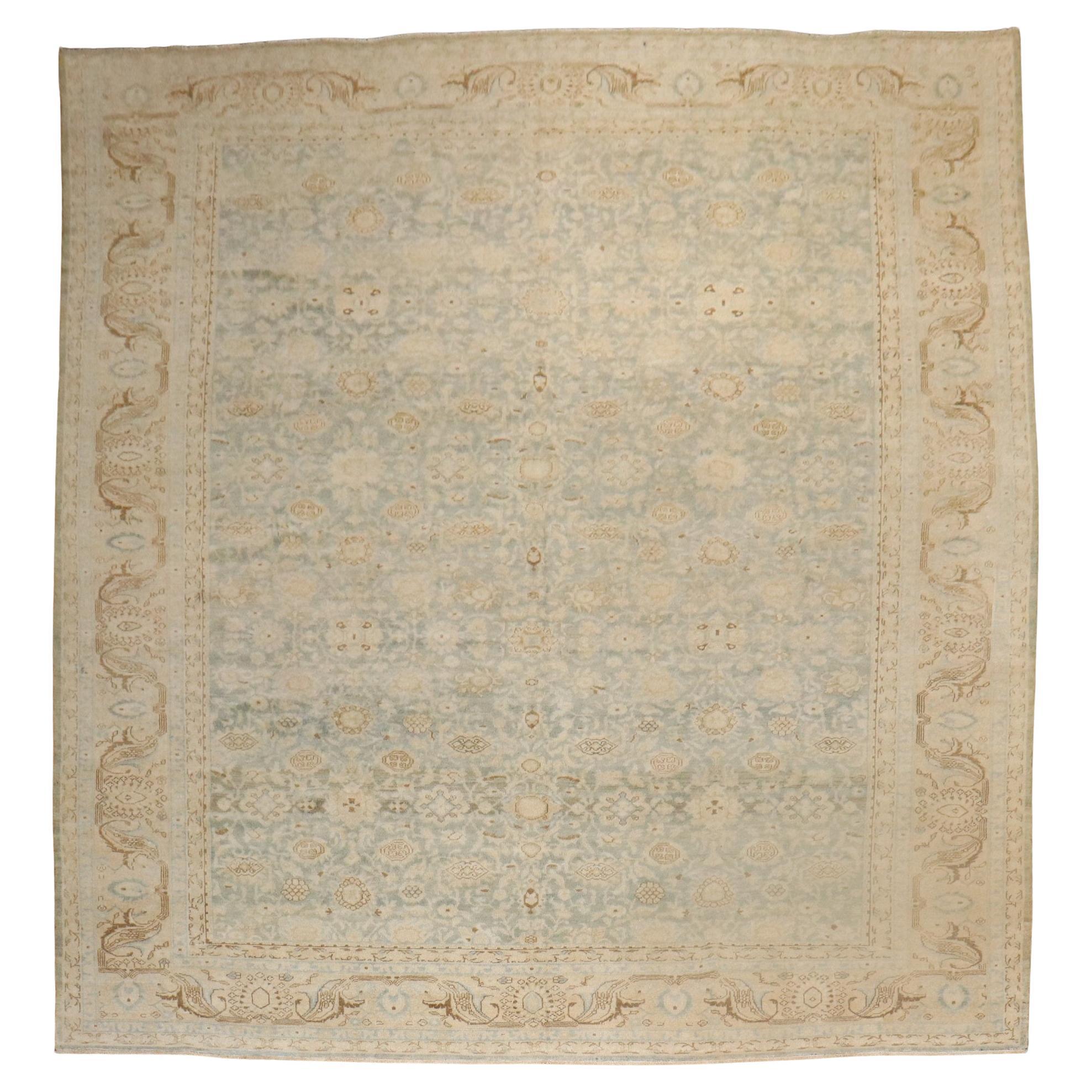 Zabihi Collection Light Blue Green Antique Persian Malayer Rug