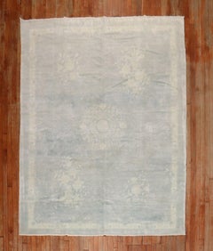 Zabihi Collection Light Blue Ivory Size Rug, 6'7' x 8'10''