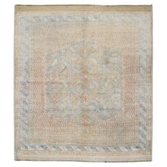 Zabihi Collection Hellblau Pfirsich Antiker Persischer Afshar Teppich, 3'4'' x 3'7''