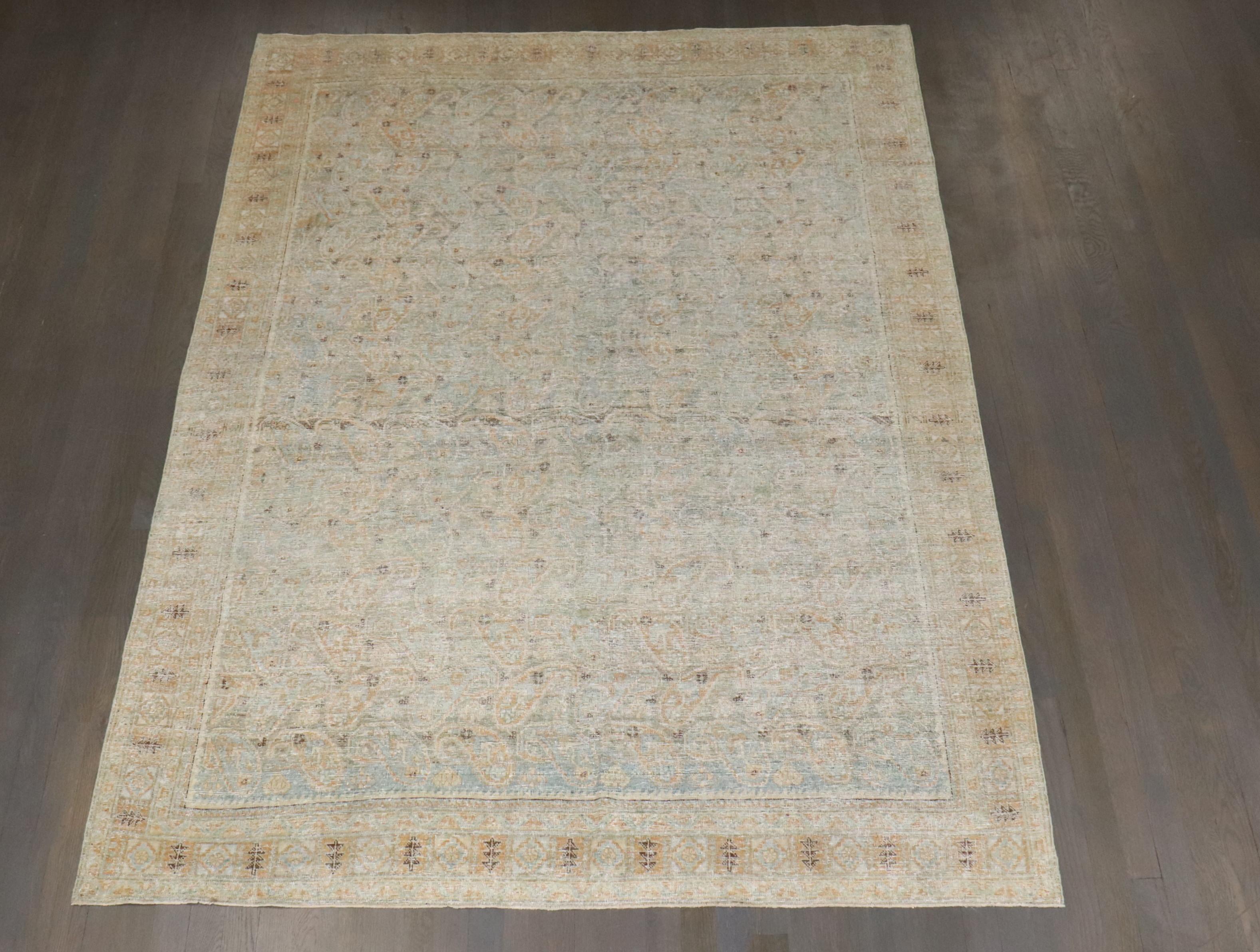 Tribale Zabihi Collection Light Blue Persian Afshar Rug in vendita