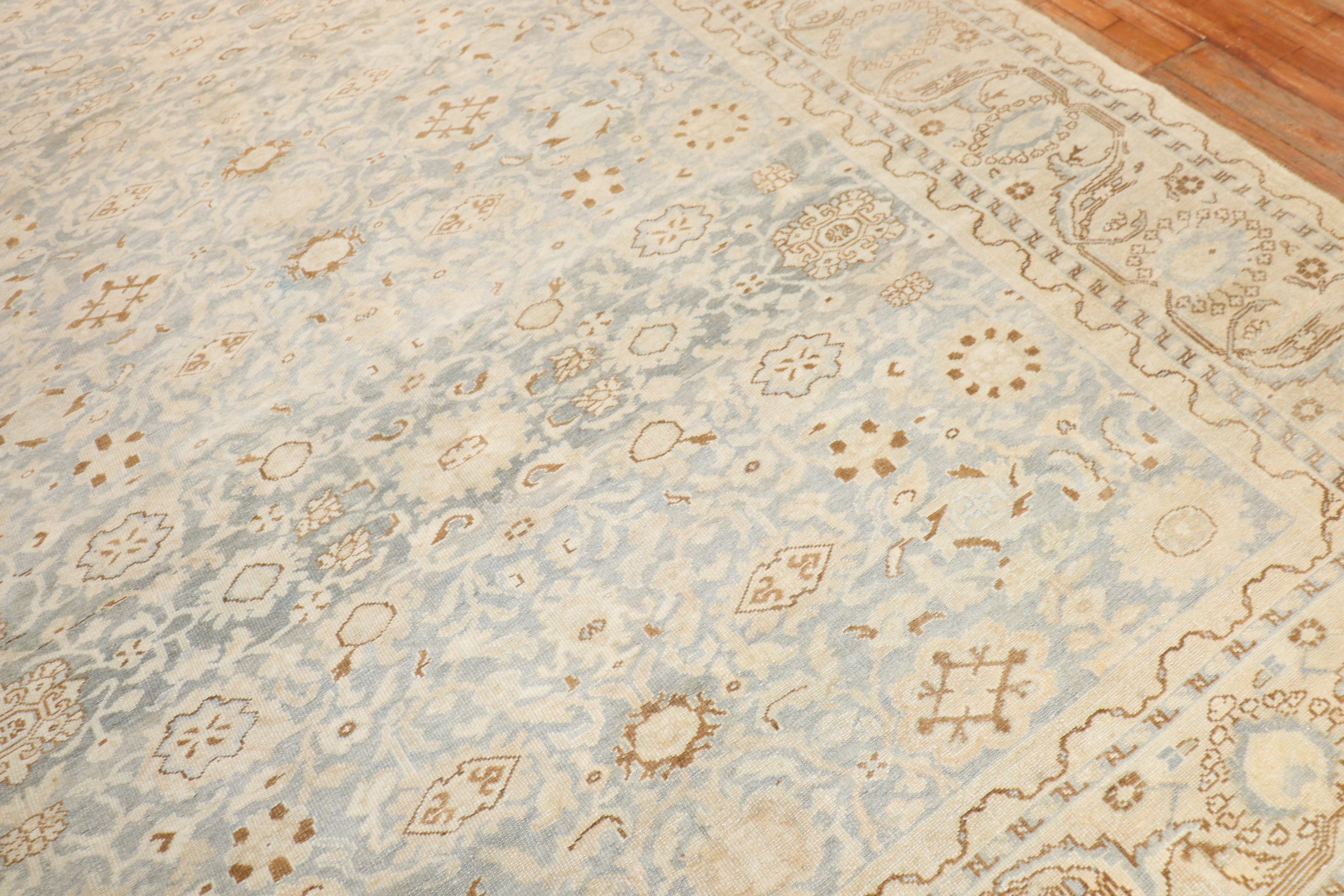 Zabihi Collection Hellblau Persisch Malayer Raumgröße Teppich (Wolle) im Angebot