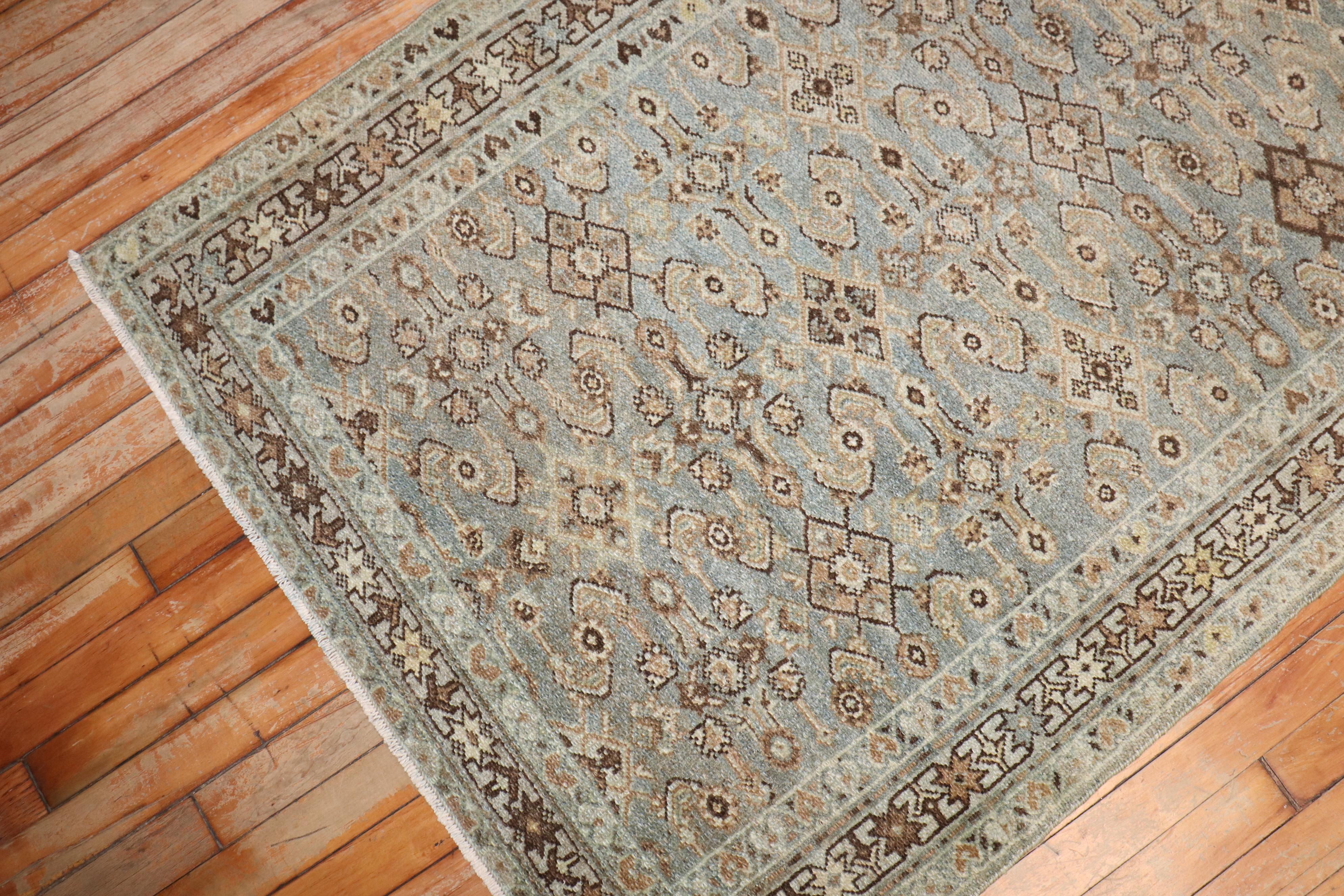 Rustico Tappeto Runner Zabihi Collectional Blu chiaro persiano Malayer in vendita