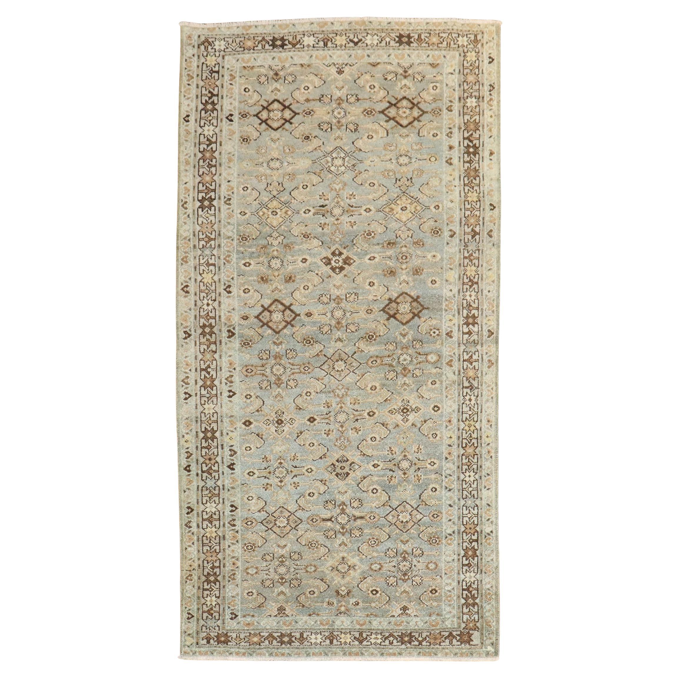 Tappeto Runner Zabihi Collectional Blu chiaro persiano Malayer in vendita