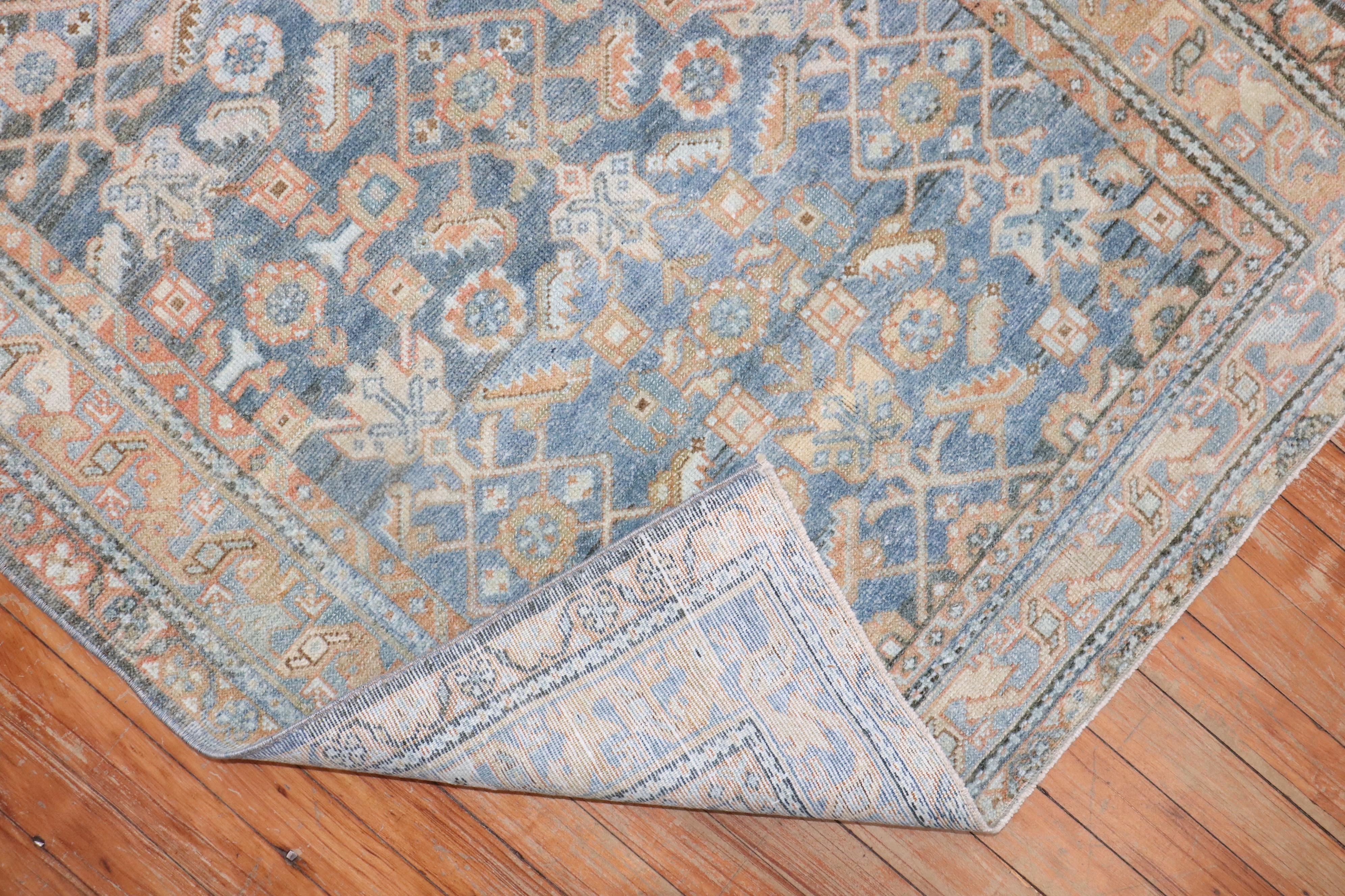 a 1920s blue Persian malayer runner

Details
rug no.	j2053
size	3' 4