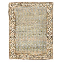 Antique Zabihi Collection Light Blue Persian Malayer Square Rug