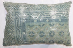 Zabihi Collection Light Blue Worn Chinese Lumbar Rug Pillow