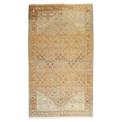 Zabihi Collection Light Green Gallery Antique Persian Malayer Rug (tapis)