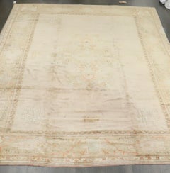 Zabihi Collection Light Pink Antique Turkish Oushak Oversize Rug