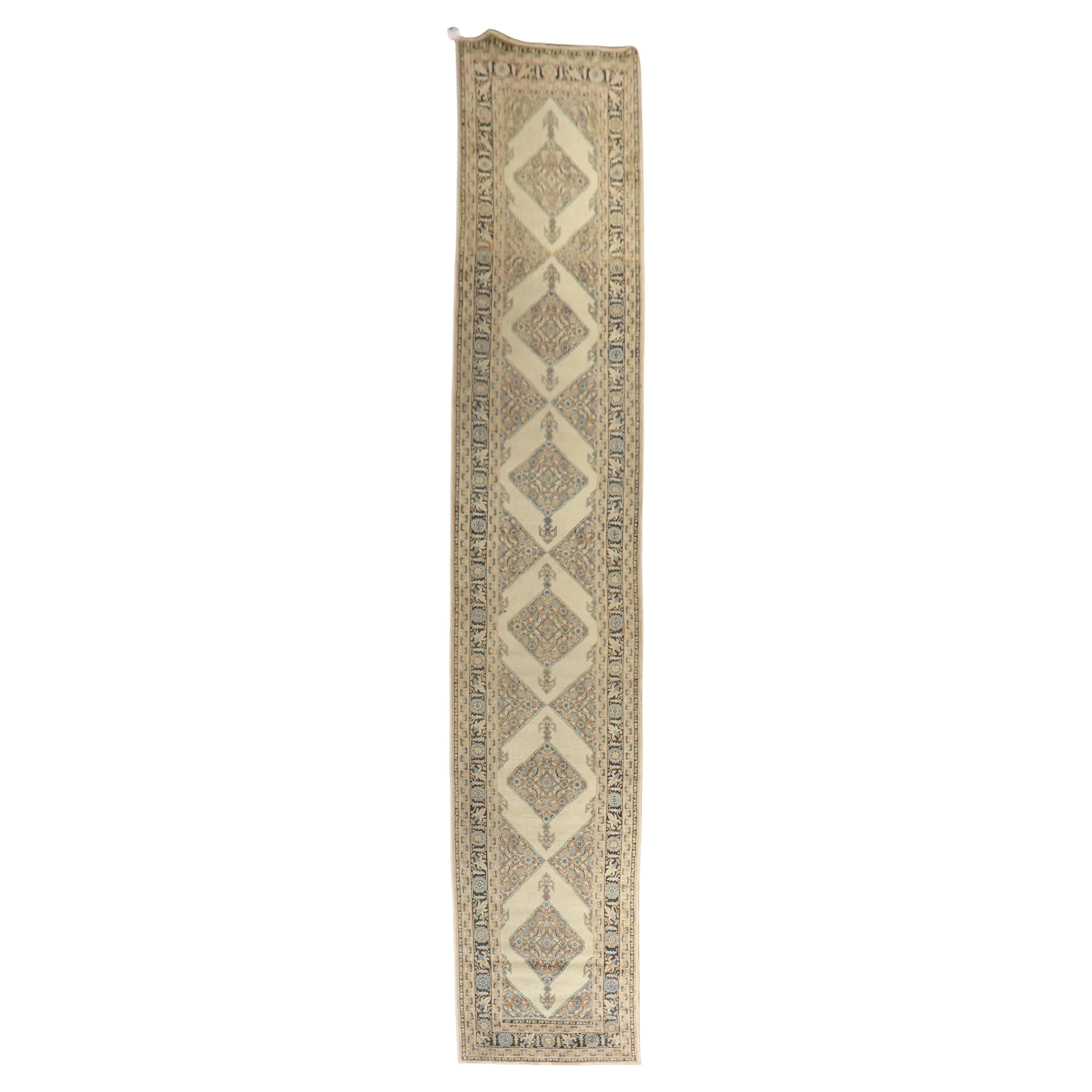 Zabihi Collection Long Antique Hadji Jali Persian Tabriz Runner