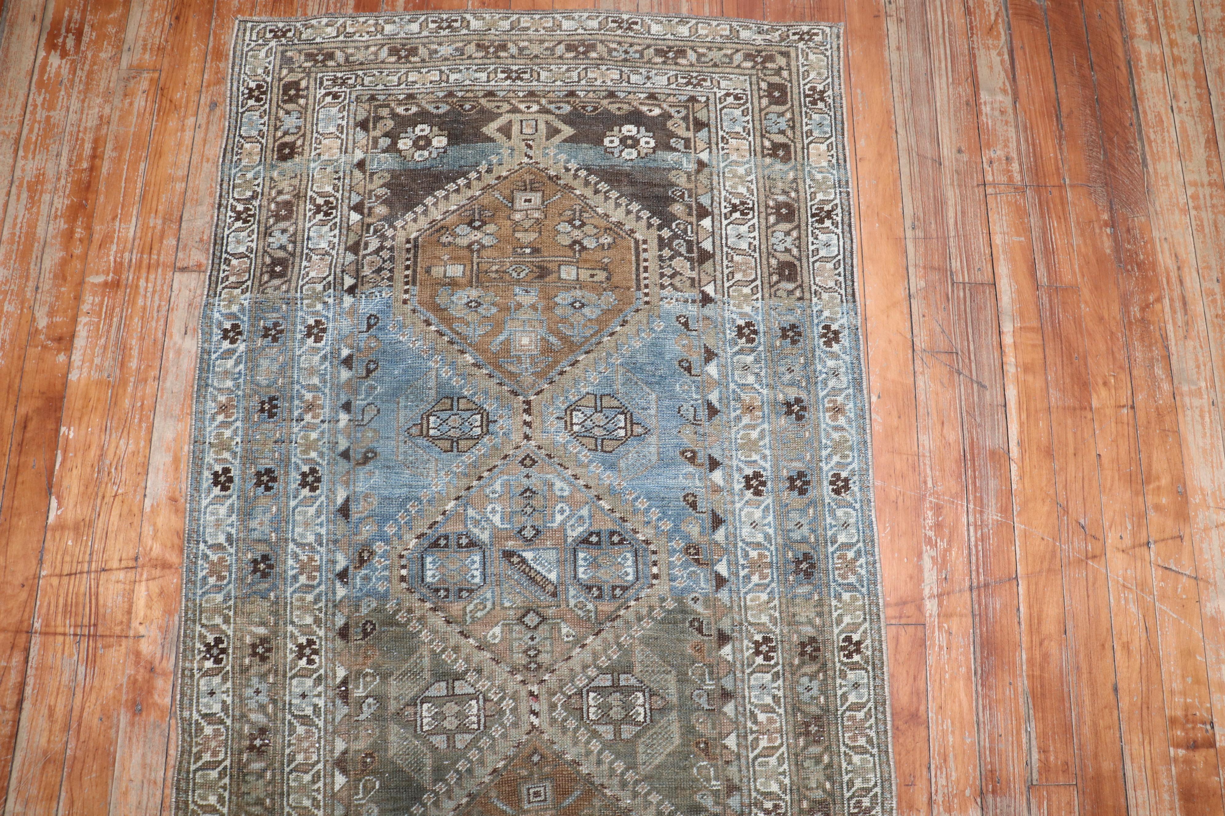 Tissé à la main Zabihi Collection Long Antique Persian Malayer Runner en vente