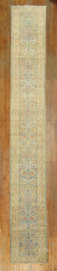 Zabihi Collection Long Blue Antique Persian Malayer Runner