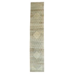 Zabihi Collection Long Gray Green Antique Persian Malayer Runner