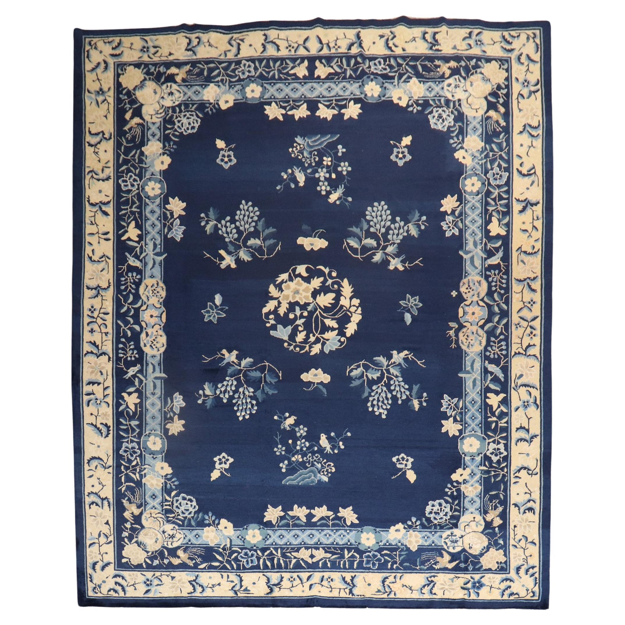 The Collective Lovely Floral Blue Chinese Room Size Rug (tapis chinois)