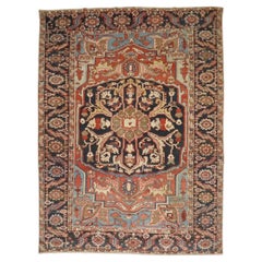 Zabihi Collection Masculine Antique Persian Heriz Rug