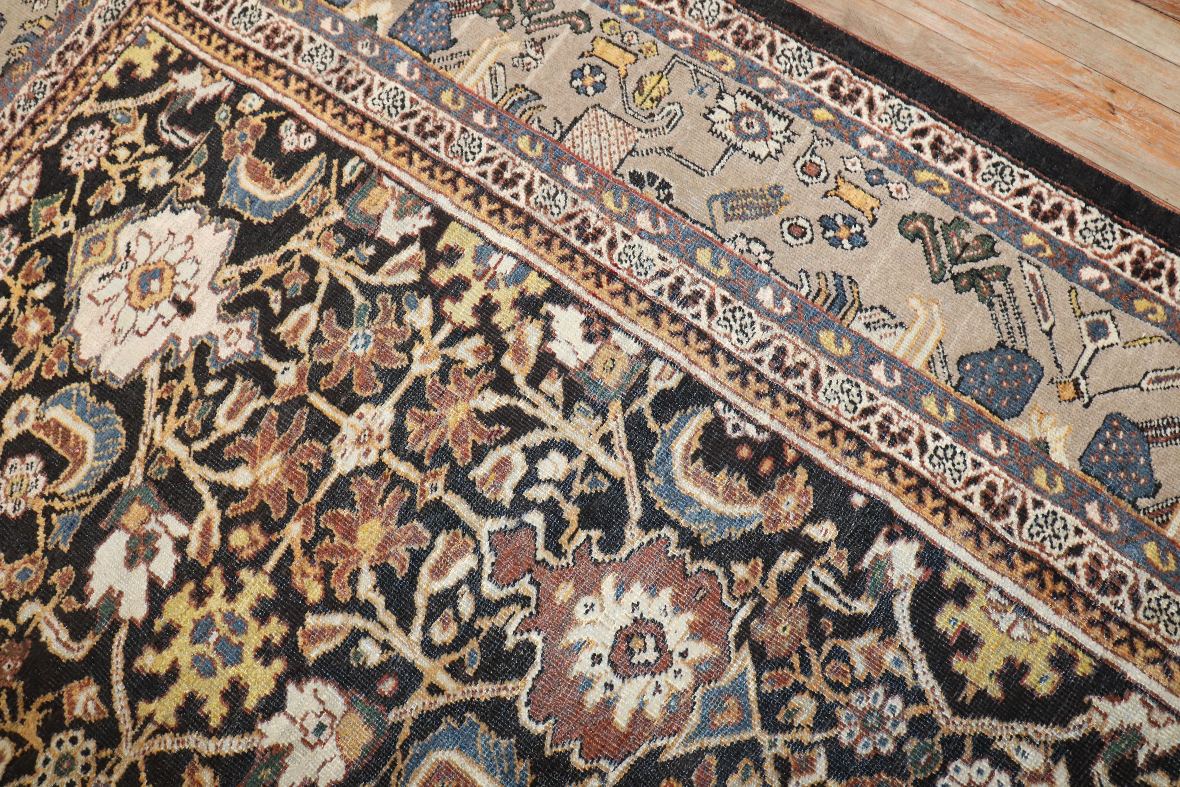 Tappeto Zabihi Collection Maschile Antico Persiano Mahal in vendita 4