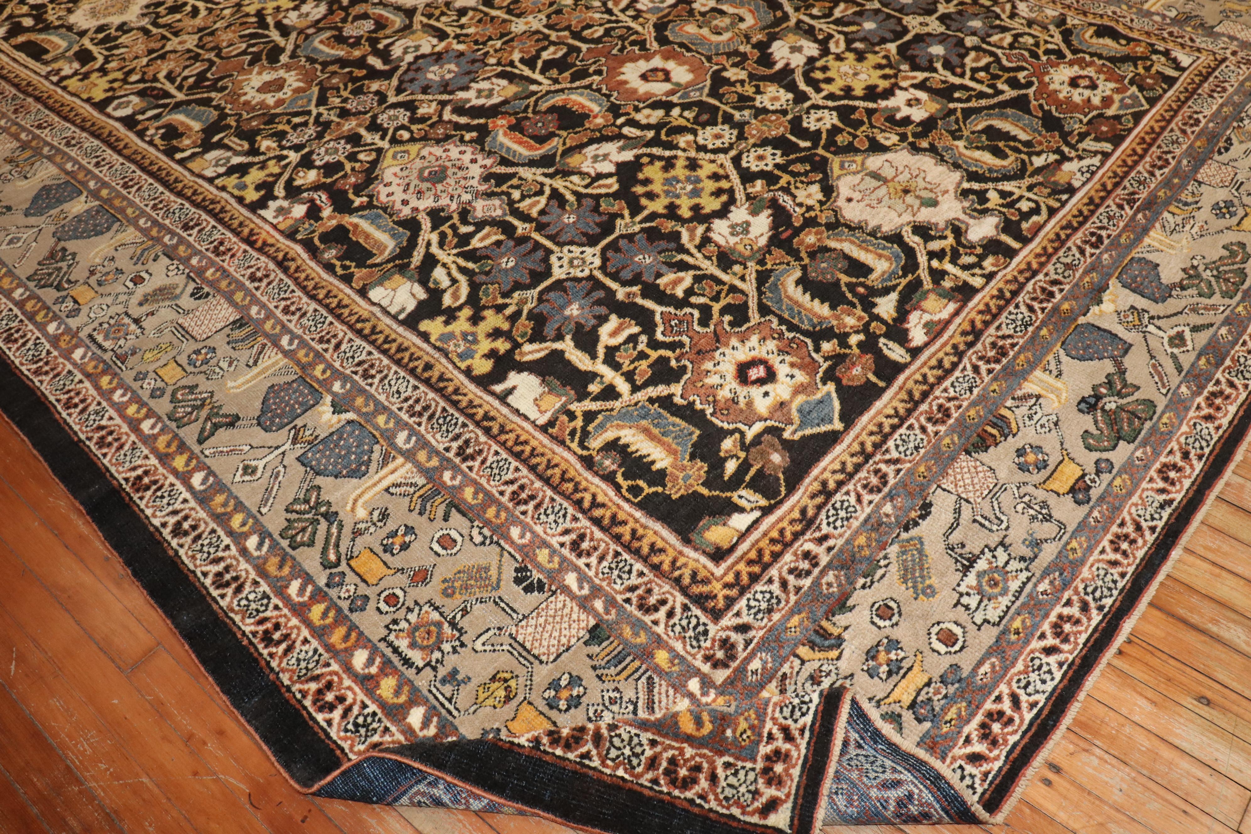 Tappeto Zabihi Collection Maschile Antico Persiano Mahal in vendita 5