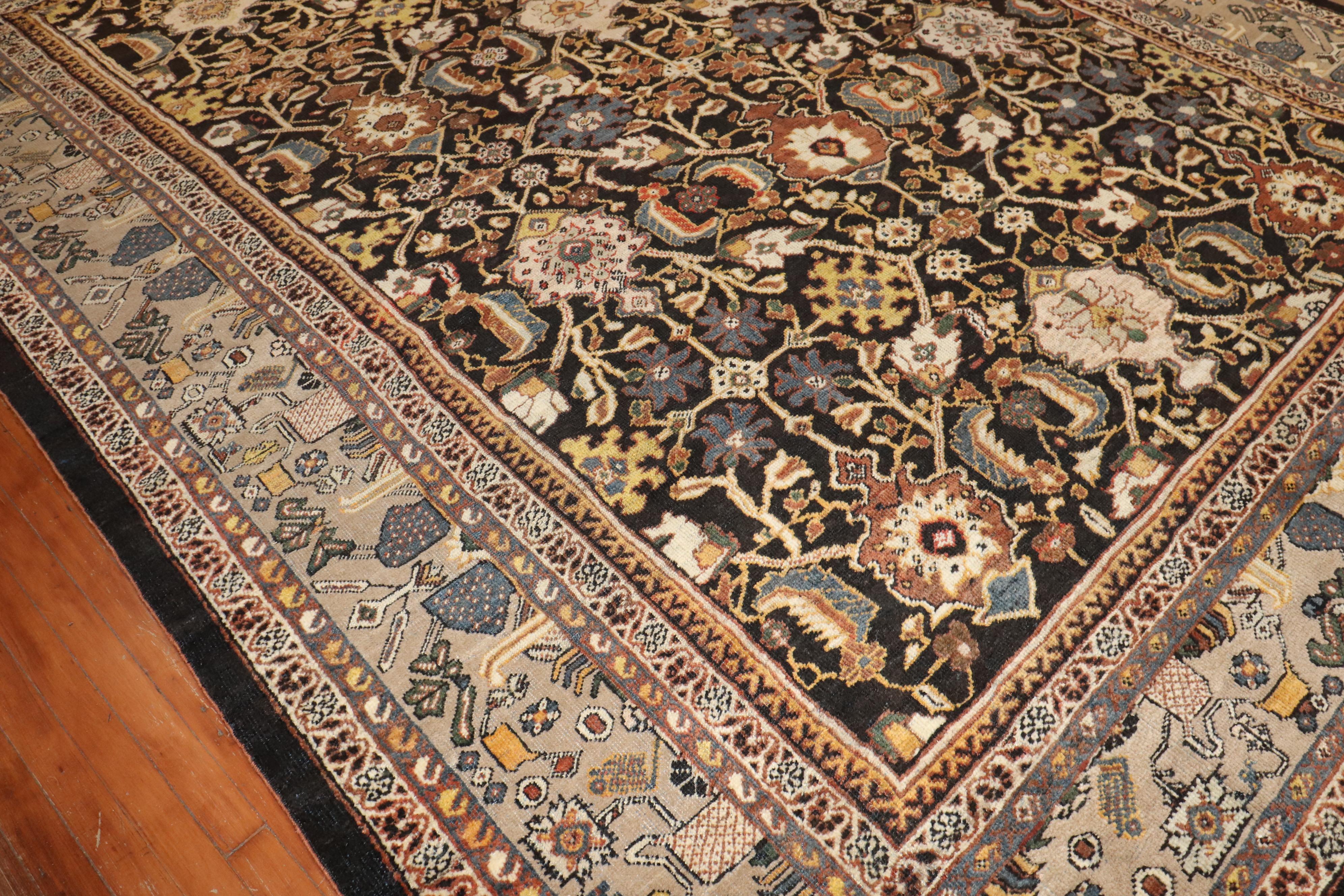 Sultanabad Tappeto Zabihi Collection Maschile Antico Persiano Mahal in vendita