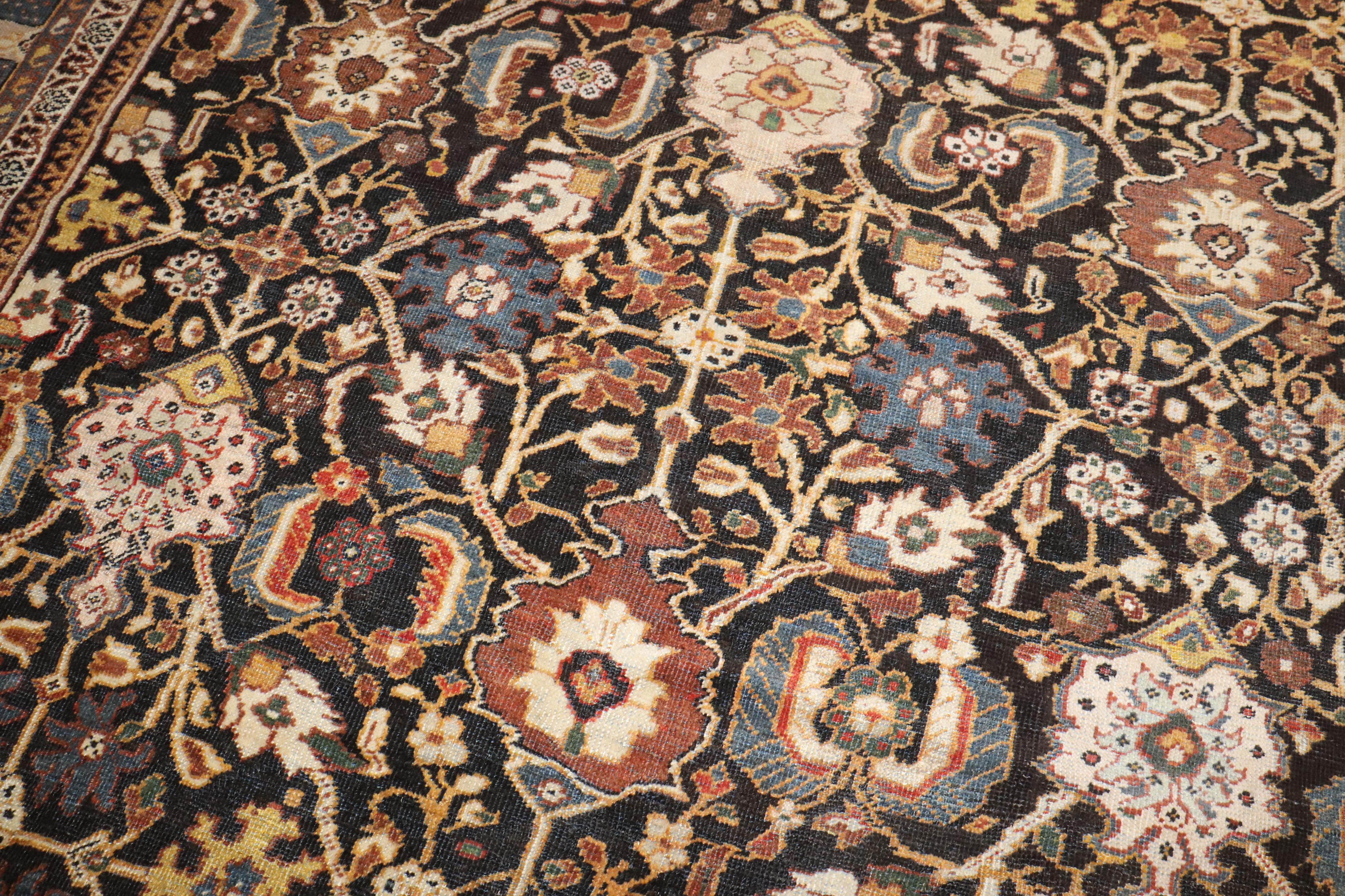 Lana Tappeto Zabihi Collection Maschile Antico Persiano Mahal in vendita
