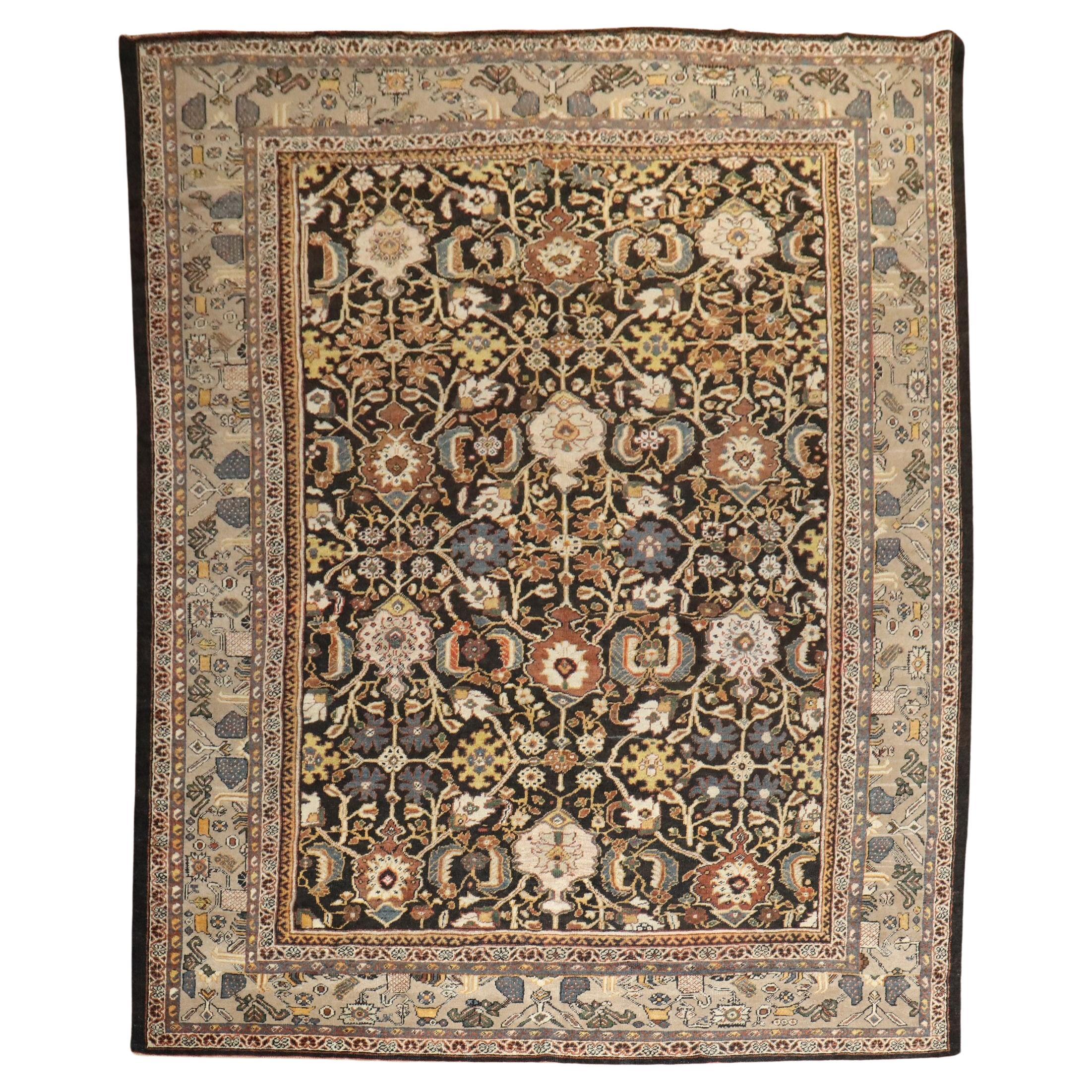 Zabihi Collection Masculine Antique Persian Mahal Rug
