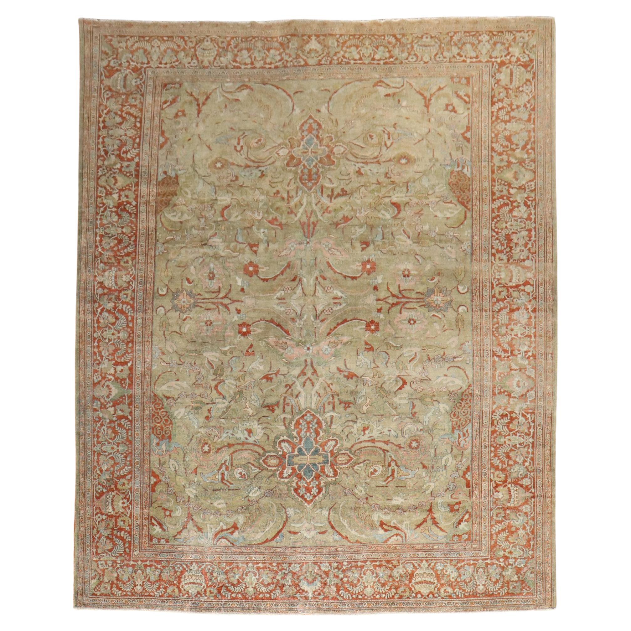 Zabihi Collection Masculine Antique Persian Sarouk Ferahan Rug