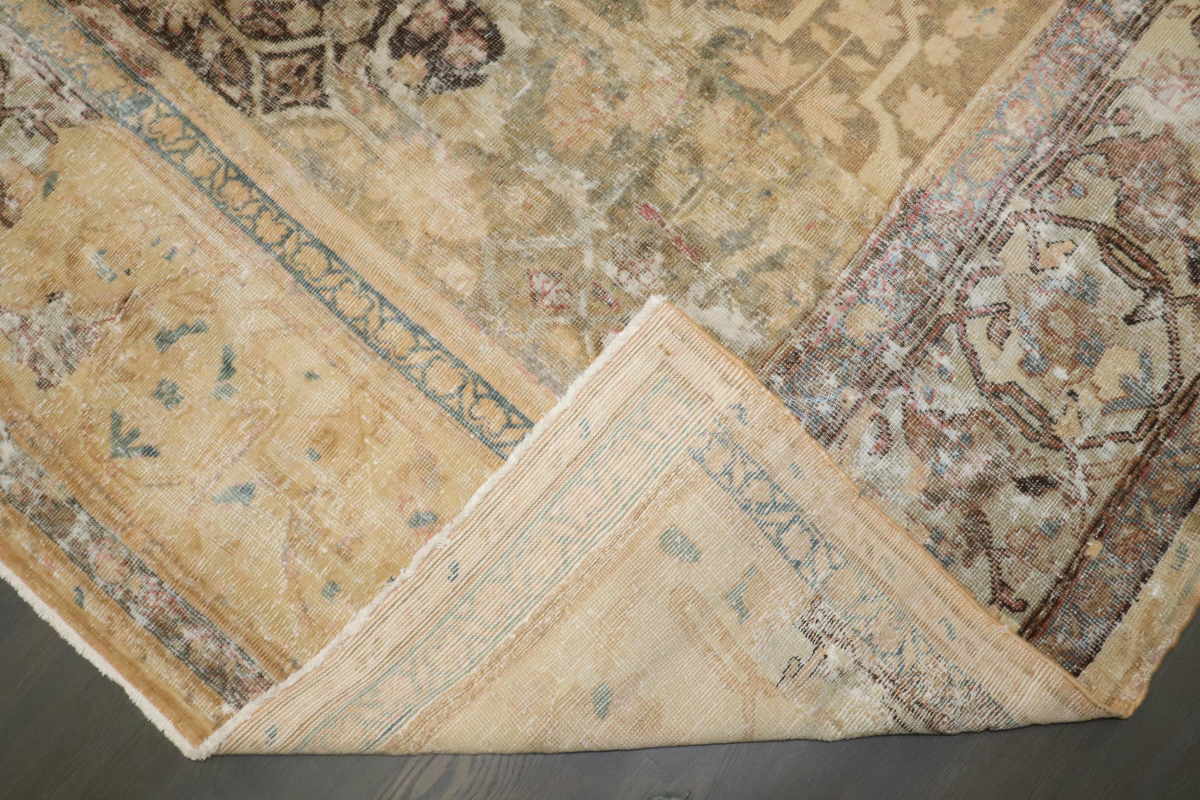 Zabihi Collection Masculine Antique Persian Sultanabad Restored Rug For Sale 6