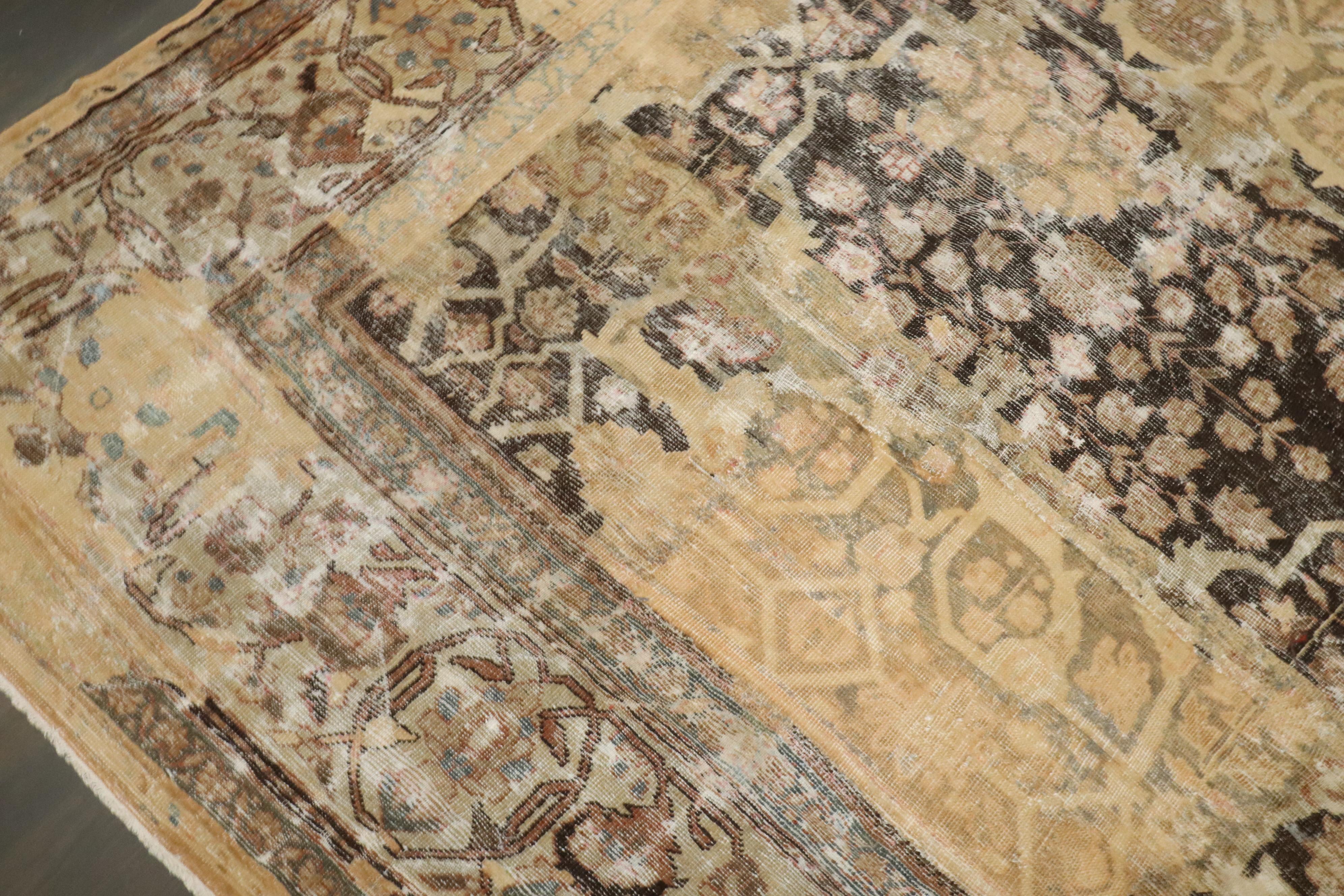 Zabihi Collection Masculine Antique Persian Sultanabad Restored Rug For Sale 7