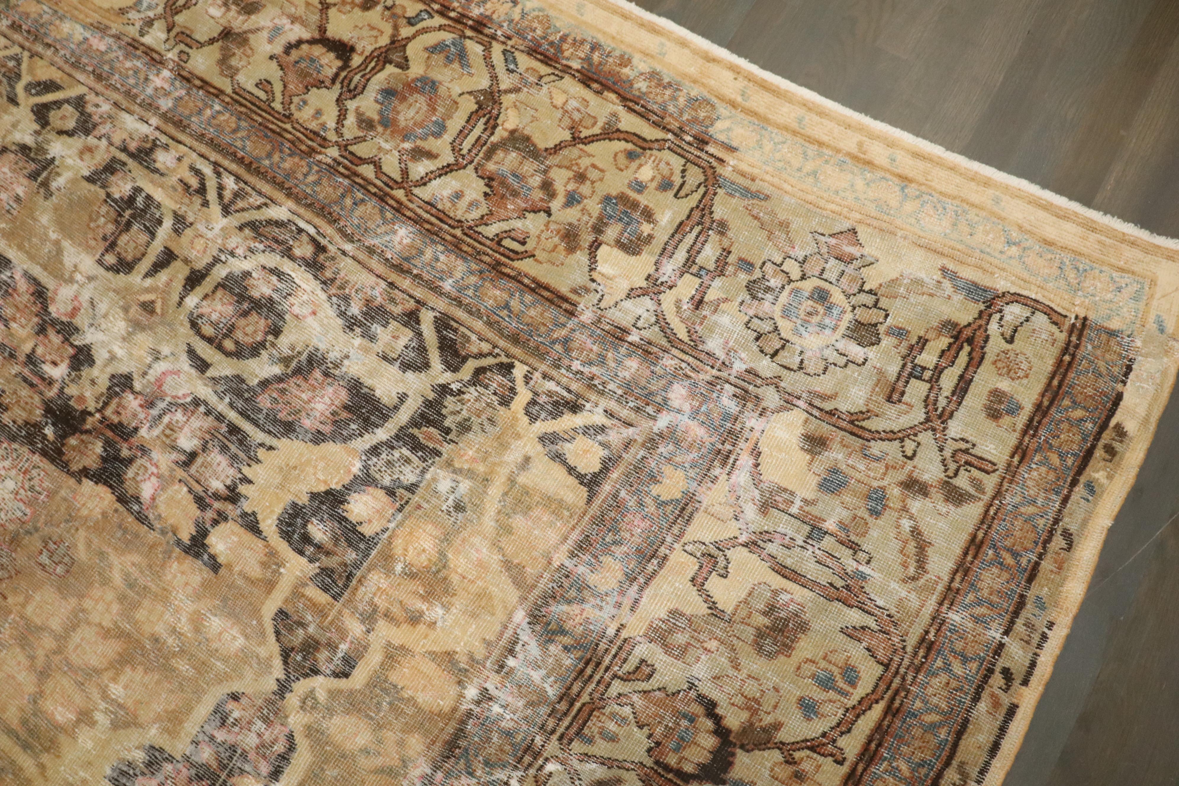 Zabihi Collection Masculine Antique Persian Sultanabad Restored Rug For Sale 9