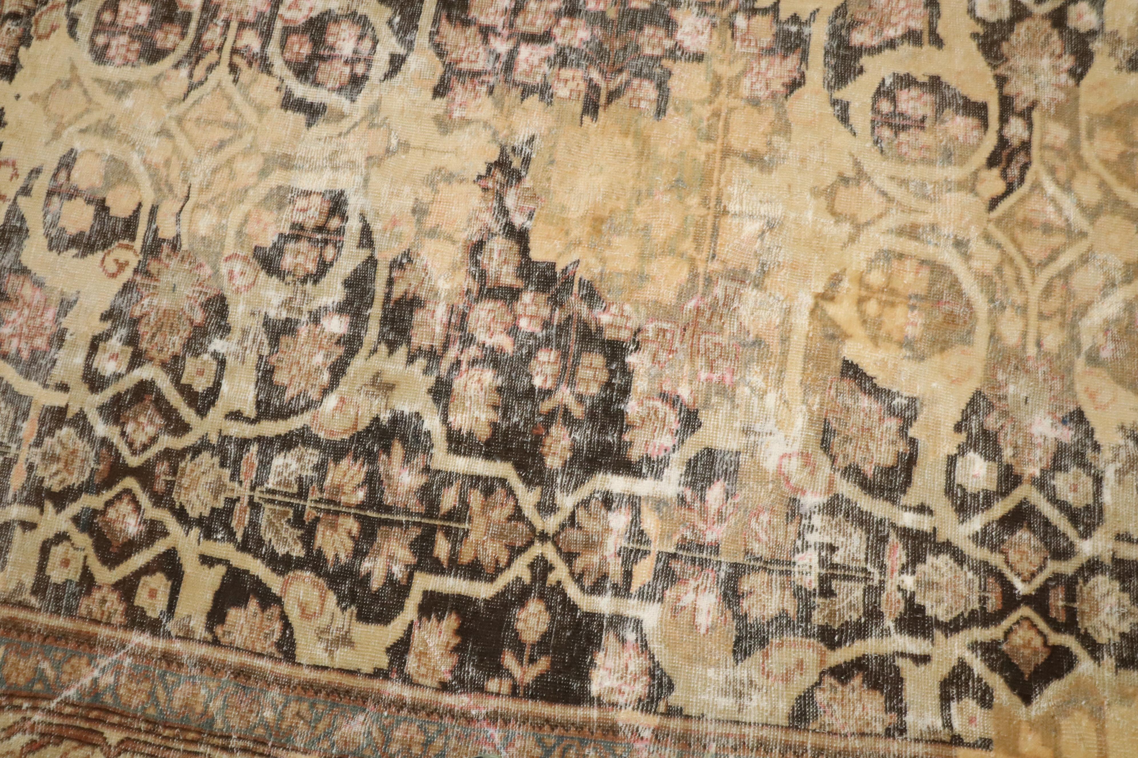 Zabihi Collection Masculine Antique Persian Sultanabad Restored Rug For Sale 11