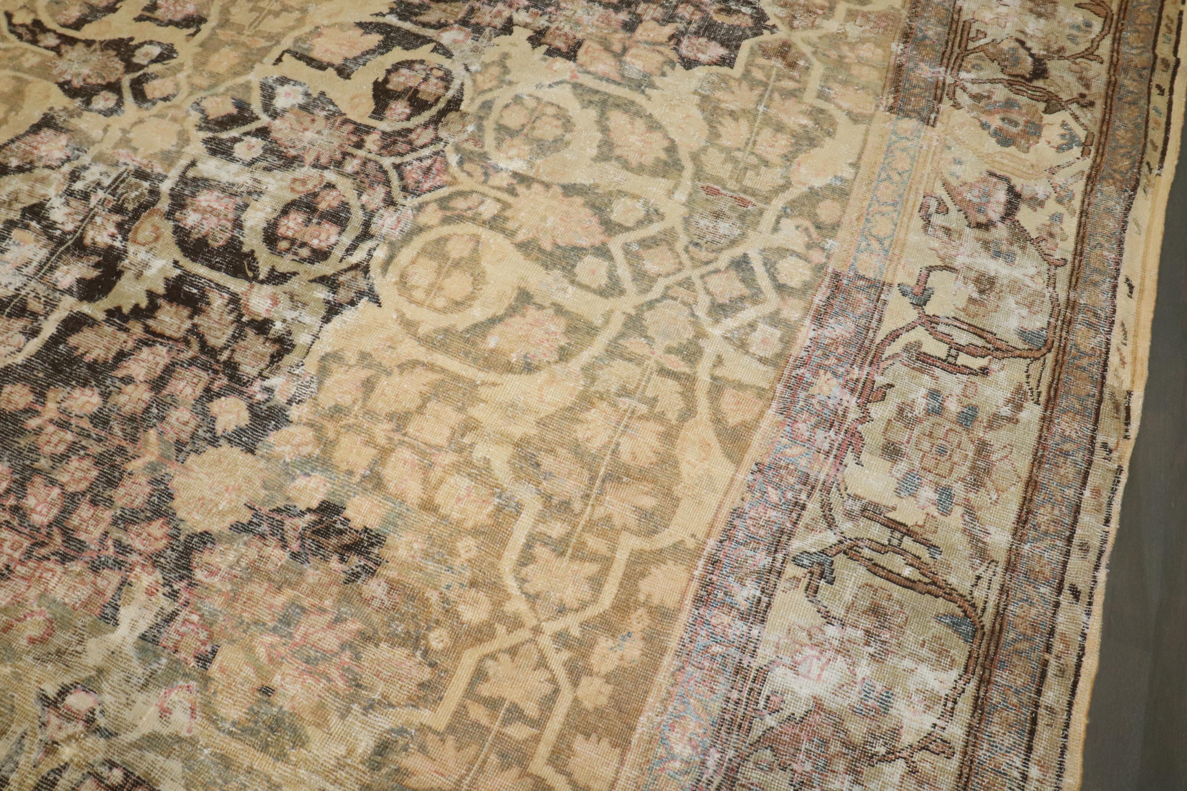 Zabihi Collection Masculine Antique Persian Sultanabad Restored Rug For Sale 13