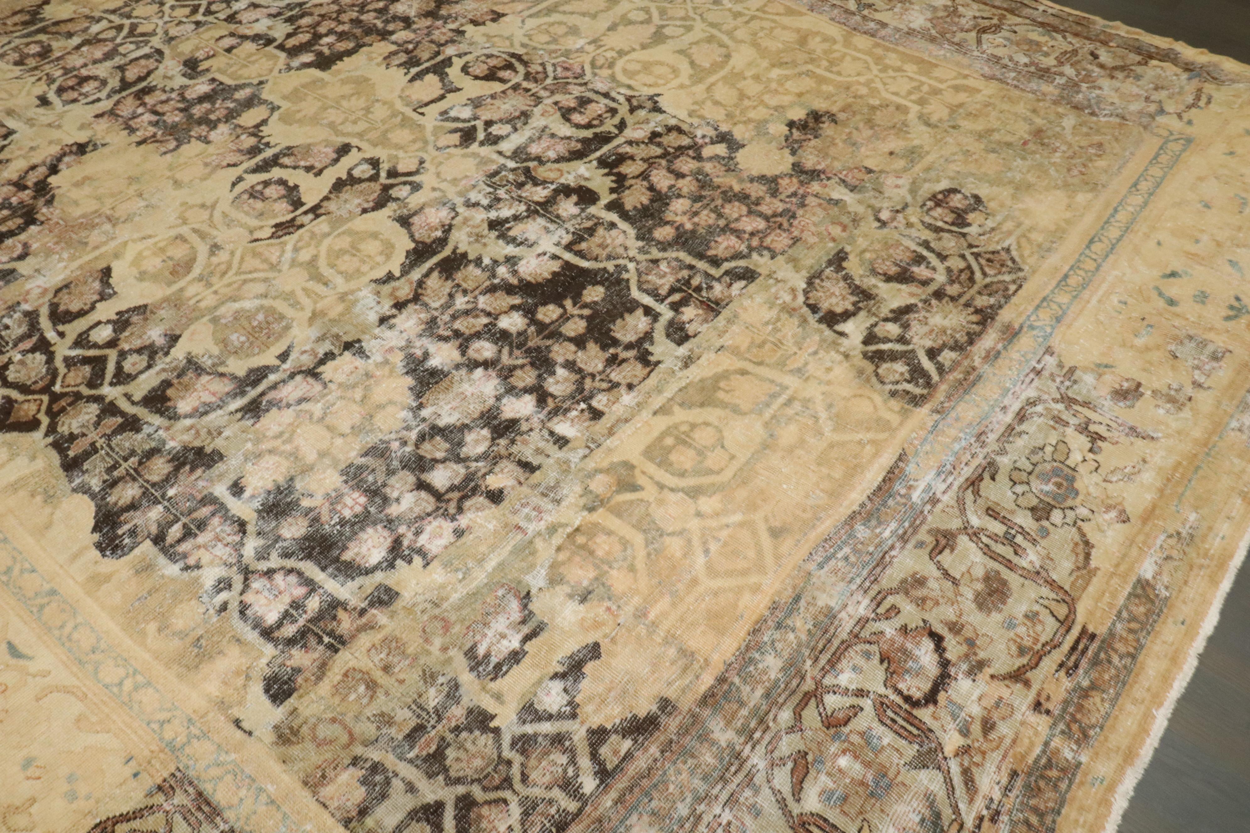 Zabihi Collection Masculine Antique Persian Sultanabad Restored Rug For Sale 2