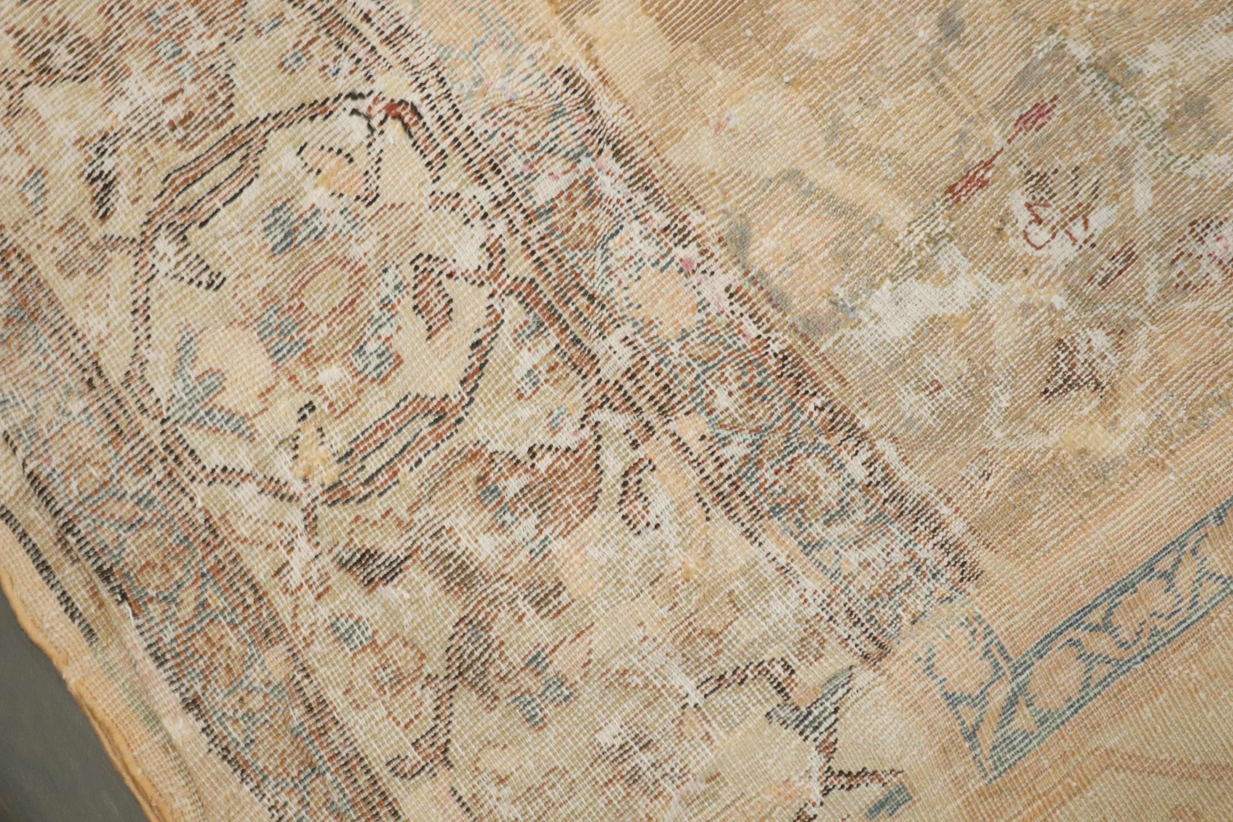 Zabihi Collection Masculine Antique Persian Sultanabad Restored Rug For Sale 4