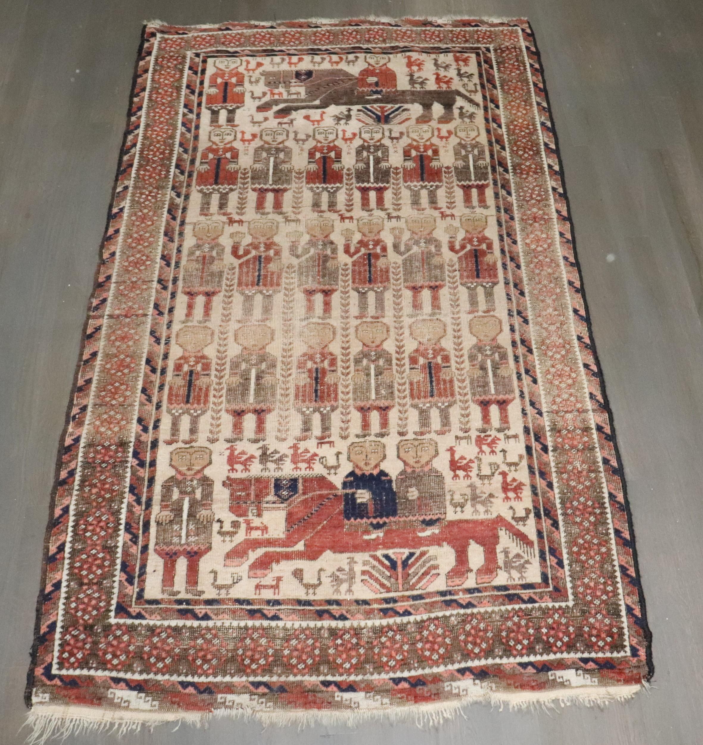 Tappeto Balouch pittorico della metà del 19° secolo della Collection'S in vendita 2
