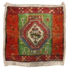 Zabihi Collection Mid-20th Century Green Turkish Anatolian Throw Rug