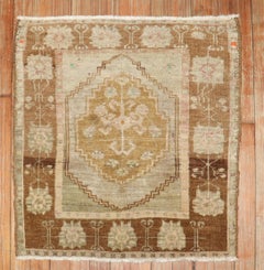 Zabihi Collection Mid-20th Century Turkish Anatolian Neutral Throw Rug