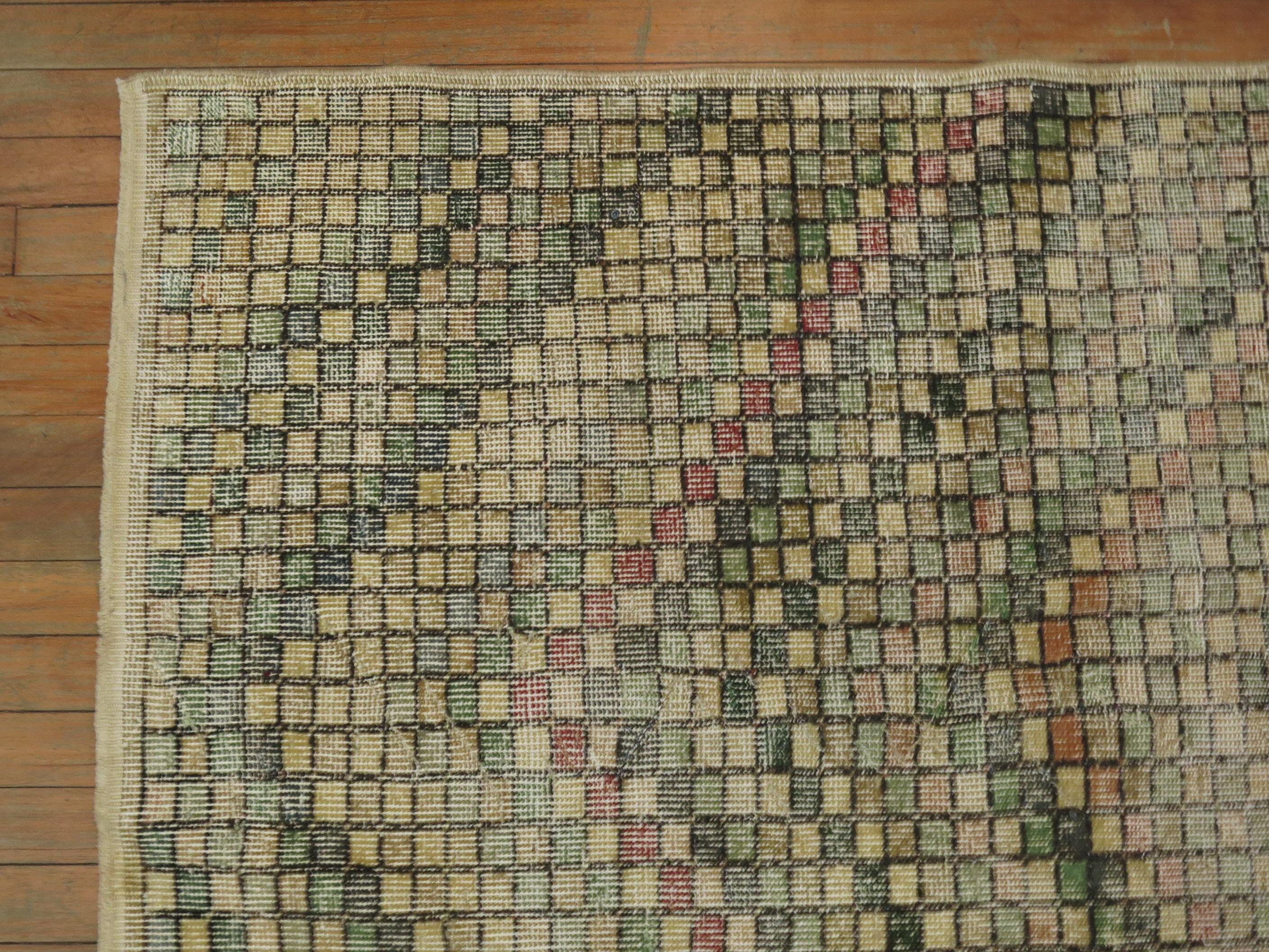 Mid-Century moderno Tappeto Deco Turco della Collezione Zabihi della metà del XX secolo in vendita