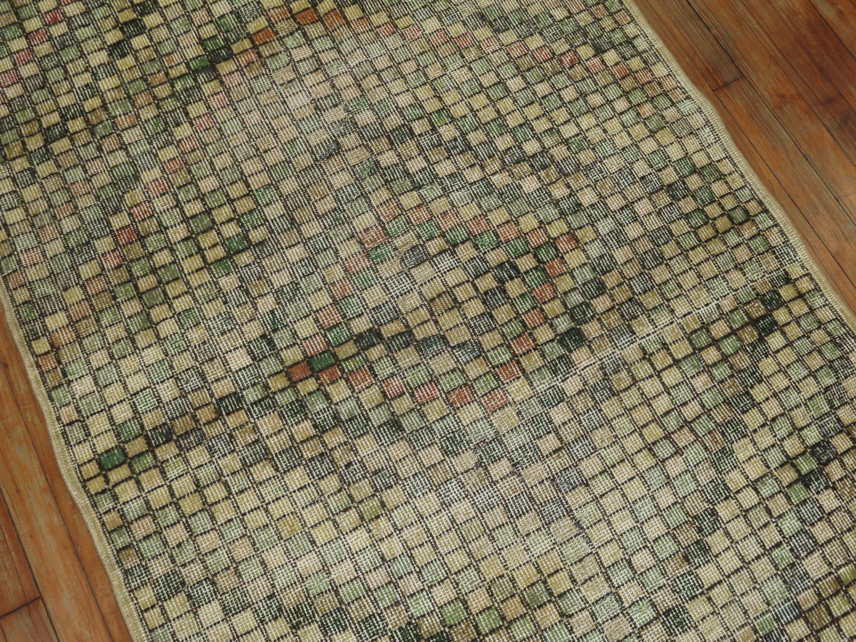 Annodato a mano Tappeto Deco Turco della Collezione Zabihi della metà del XX secolo in vendita