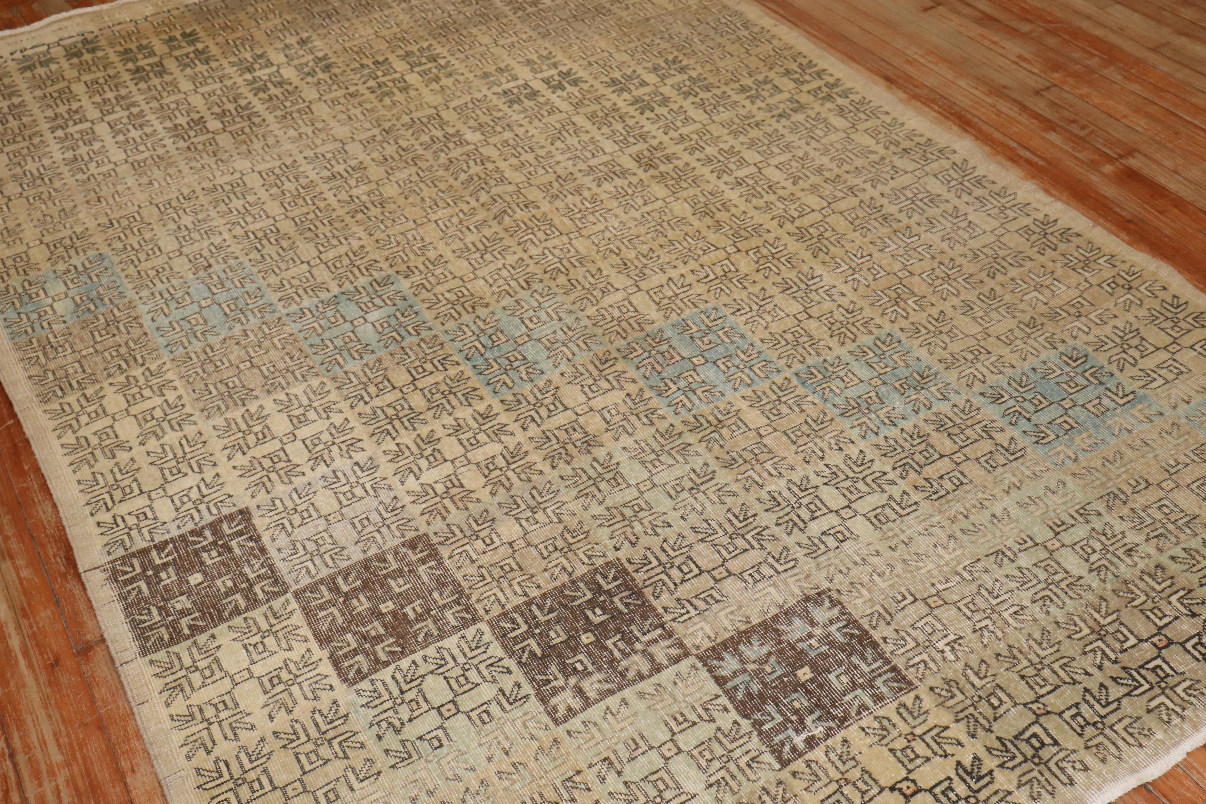Colección Zabihi Alfombra Turca Deco de mediados del siglo XX Turco en venta
