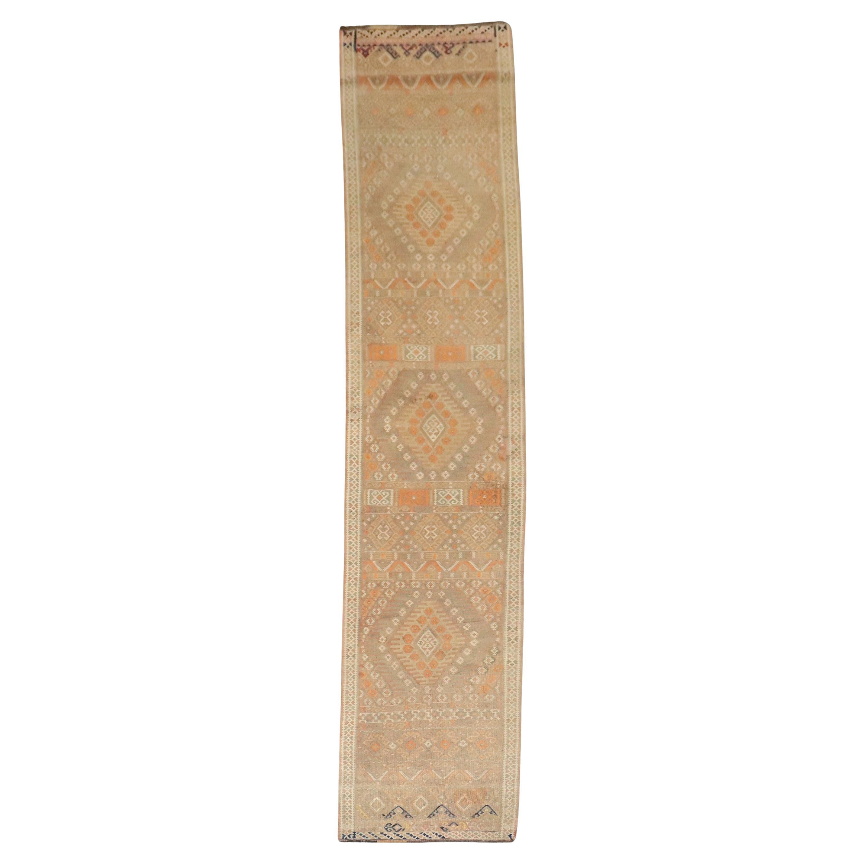 Runner kilim turco della collezione Zabihi della metà del XX secolo
