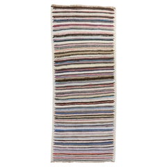 Zabihi Collection Mid Century Persian Striped Kilim Runner
